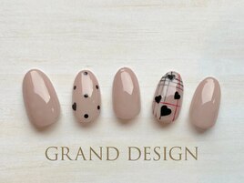 ハート＆チェックネイル