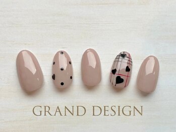 グランドデザイン 大垣店(GRAND DESIGN)/ハート＆チェックネイル