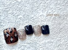 ルークネイル 恵比寿店(LUKE NAIL)/クリアレオパードフット　夏秋