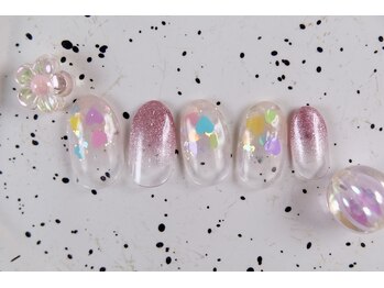 ショコ アンド ラム(Syoko&Lum)/☆ハート埋め込みネイル☆