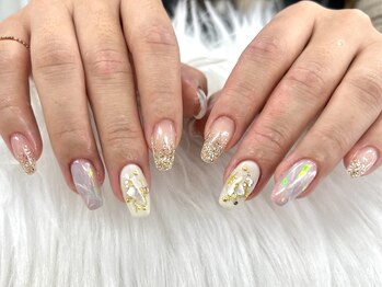 ディーネイル 池袋(D-nail)/[木村]キラキラ大理石ネイル