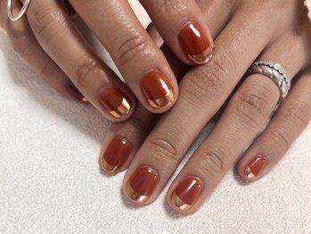 ジュエ ネイルスタジオ(jouer nailstudio.)/ミラーフレンチネイル