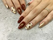 アペル(apare)/レオパード×金ぱくネイル