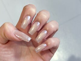マグネット×クリアミラーネイル