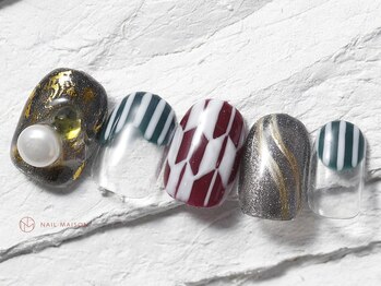 ネイルメゾン 渋谷店(NAIL MAISON)/ボーダー和風ブライダル¥10000