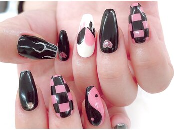 ディーネイル 四条烏丸(D-nail)/【山田】Black Pink × Heart