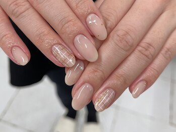 ウリネイル(uri nail)/シンプルチェックネイル