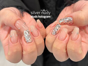 ノラネイル ウメダ(NORA nail UMEDA)/ヌーディーシルバーホロ