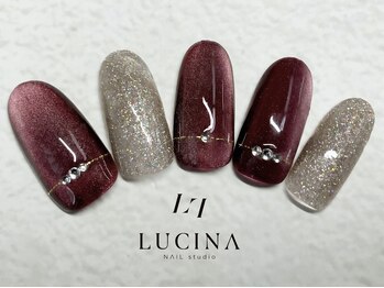 ネイルスタジオ ルキナ(LUCINA)/c-417 ボルドーマグネットネイル