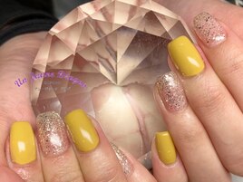 【自爪ネイル】イエローネイル