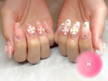 フラッフィーラビットネイル(fluffy rabbit nail)/クロムネイル ベイビーブーマー