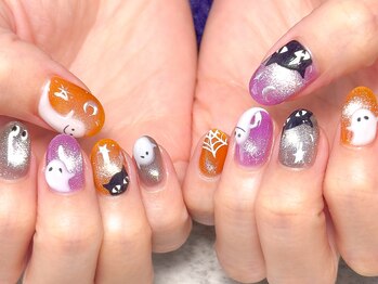 ハロウィン×マグネットネイル