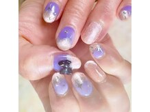 はあとねいる 宇都宮御幸ヶ原店/【矢内限定】紫りぼんネイル