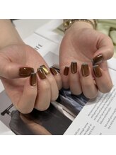 シアン(cyaan)/ブラウン×ブルーライン