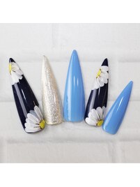 スカルプ　アート4本　フラワー