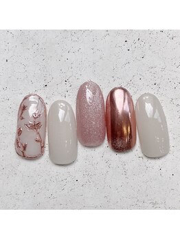 ネイルアンドまつげ リュフェール 五反田(Nail Lufaire)/ボタニカルミラーネイル