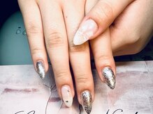 ルアナネイル(Luana_Nail)/シアーホワイト×シルバーラメ