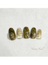ナナネイル(Nana.Nail)/グリーン×ヴィンテージネイル