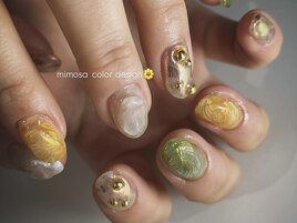 ニュアンス春ネイル