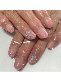 グラデーションワンポイントnail