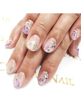 クリスタルネイル ゆめタウン博多店(CRYSTAL NAIL)/斜めフレンチネイル