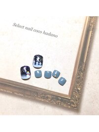 Foot　冬の夜空ネイル