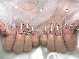ピンクネイル/ドットネイル