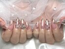 ピンクネイル/ドットネイル