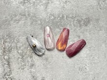 ＃シンプル＃マーブル＃ニュアンス♯べっ甲♯ブラウンnail