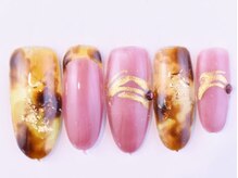 フォア ネイル(FOI NAIL)/べっ甲ピンクネイル
