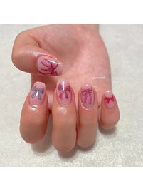 落書きリボンネイル☆
