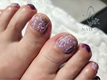 ネイルプラスユウ(NAIL+U)/藤の花でお足元も華やかに