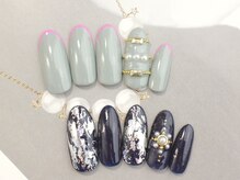 ネイルサロン ティディ(TIDY)/細フレンチ&ホイル☆¥