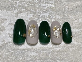ネイルサロン メイプル(Nail Salon maple)/ぷっくり天然石風