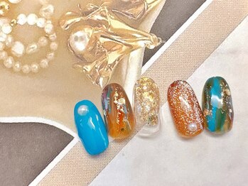フルールソンネイル(fleur son nail)/8月定額トレンドアート