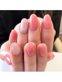 大理石風ニュアンスネイル