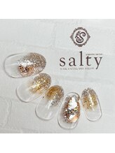 ネイルアンドアイラッシュサロン ソルティ 寺田町(salty)/ラメグラネイル