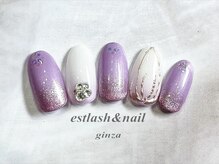 エストラッシュアンドネイル 銀座店(est lash&nail)/パープルチューリップネイル