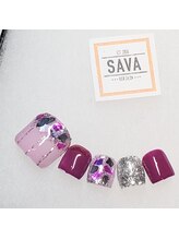 サヴァ アイラッシュアンドネイル(sava)/【シェル＆キラキラストライプ】