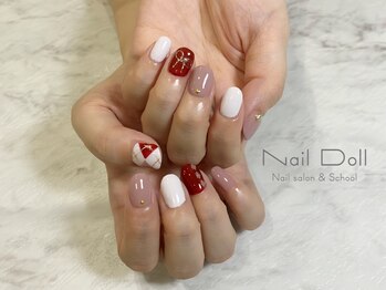 ネイルドール(Nail Doll)/アーガイル×リボン
