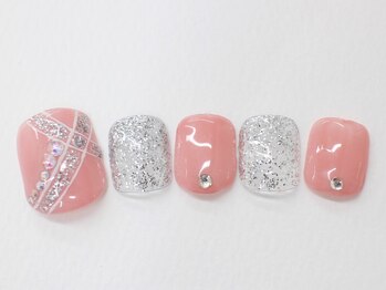 ネイルサロンセレーネ(Selene)/ピンク ラメネイル