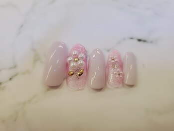 トータルビューティーサロン ドールズ(total beauty salon Dolls)/パールでお花アート