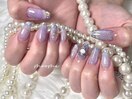 紫系　フレンチネイル　パーツ