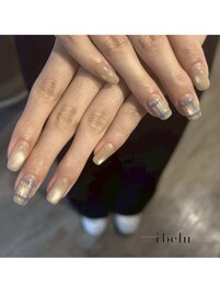 マグネット×チェックネイル