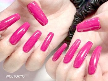 ロング長さだしワンカラーネイル