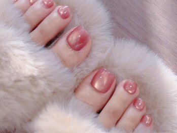 キャンディーネイル(candy nail)の写真/【フット持ち込み】ワンカラー￥10900/デザイン持ち込み￥14000★韓国パーツの種類も豊富で選び放題!!