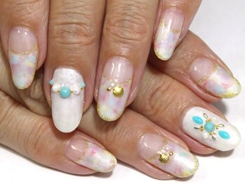 ハーブエステ ルレーブ/タイダイフレンチ×ストーンart