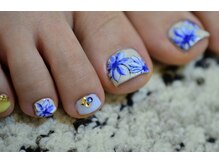 ネイルサロン プルミエール(Premiere)/フットネイル ブルーフラワー