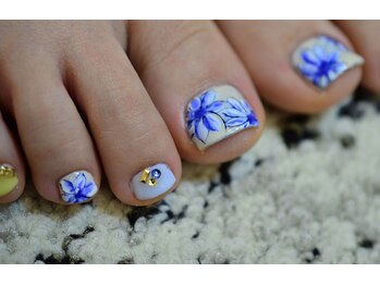 ネイルサロン プルミエール(Premiere)/フットネイル ブルーフラワー