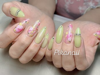 ピカネイル 上野 御徒町(Pika Nail)/持ち込みxストーンxイエロー